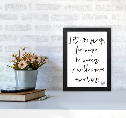 Let Him Sleep Framed Typography Wall Art Print A4 White Frame
