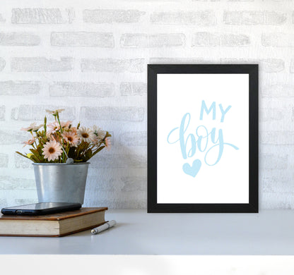 My Boy Blue Framed Nursey Wall Art Print A4 White Frame
