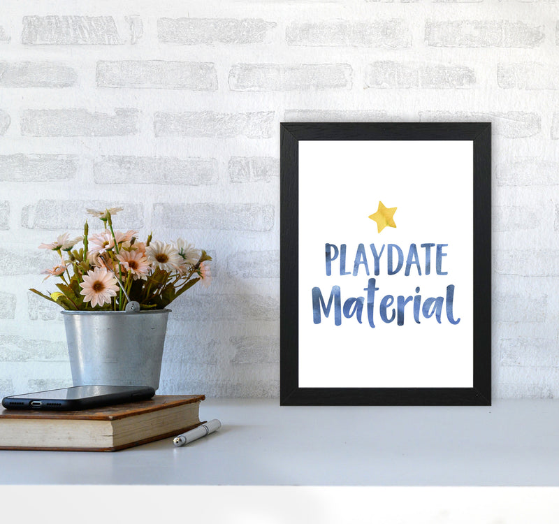 Playdate Material Watercolour Modern Print A4 White Frame