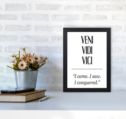 Veni Vidi Vici Modern Print A4 White Frame