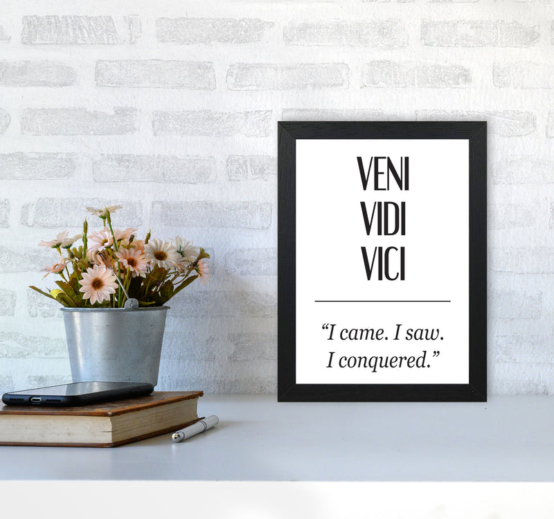 Veni Vidi Vici Modern Print A4 White Frame
