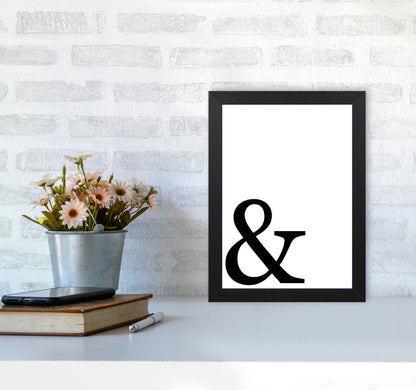 Ampersand Framed Typography Wall Art Print A4 White Frame