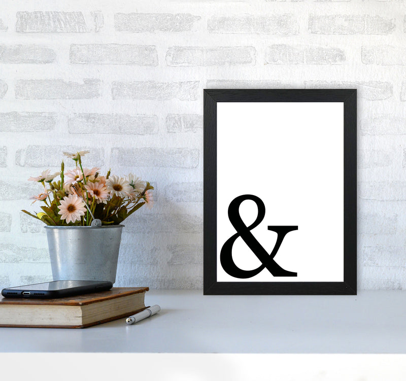 Ampersand Framed Typography Wall Art Print A4 White Frame