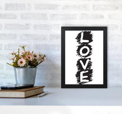 Love Framed Typography Wall Art Print A4 White Frame