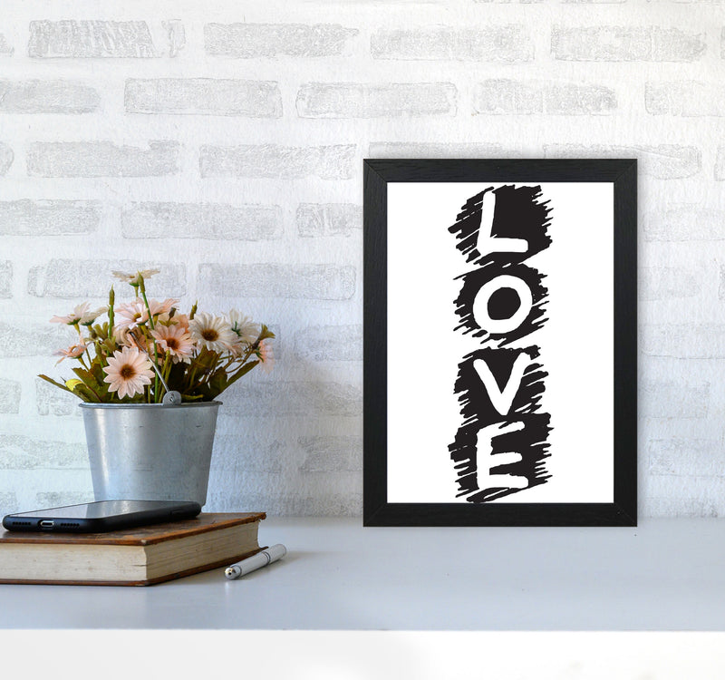 Love Framed Typography Wall Art Print A4 White Frame