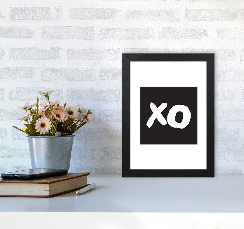 XO Black Square Modern Print A4 White Frame