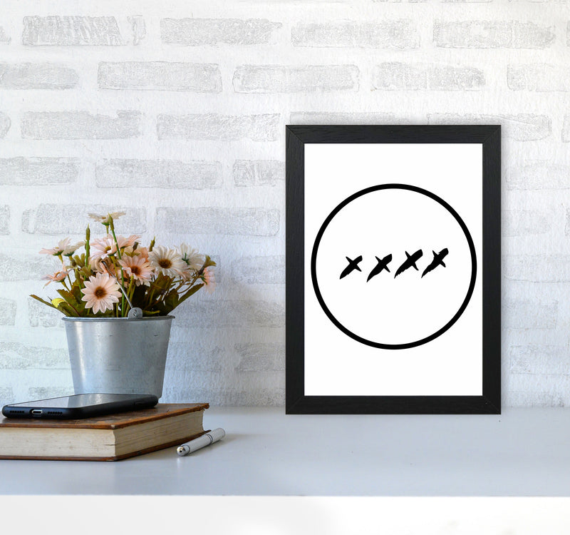 XXXX Kisses Modern Print A4 White Frame