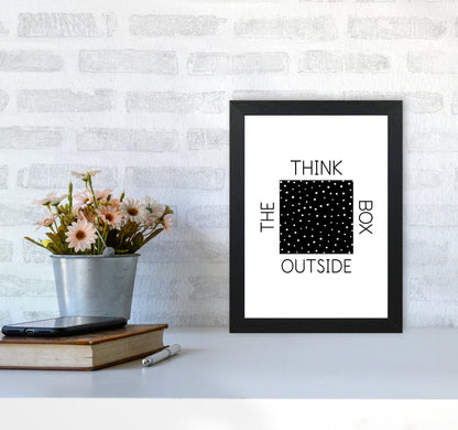 Think Outside The Box Modern Print A4 White Frame