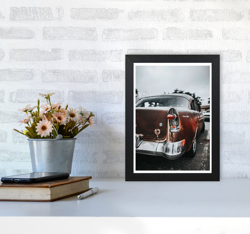 Retro Car Modern Print A4 White Frame