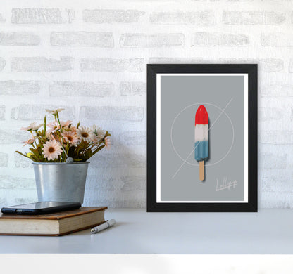 Ice Lolly Modern Print, Framed Kitchen Wall Art A4 White Frame
