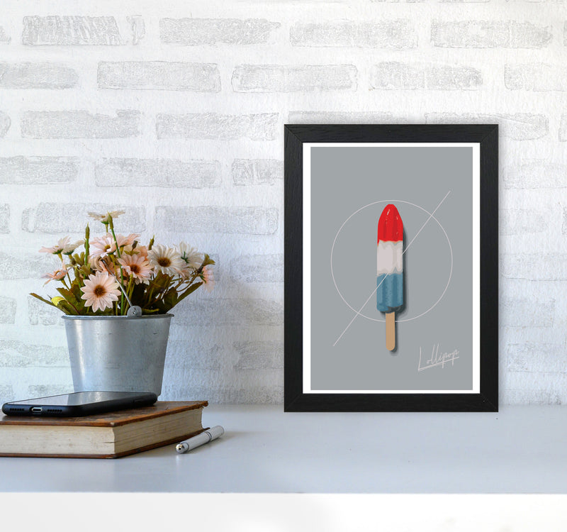 Ice Lolly Modern Print, Framed Kitchen Wall Art A4 White Frame