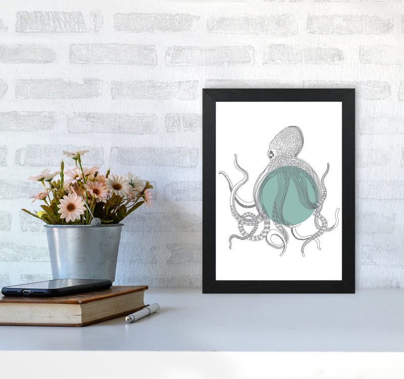 Marine Animals Octopus Modern Print Animal Art Print A4 White Frame