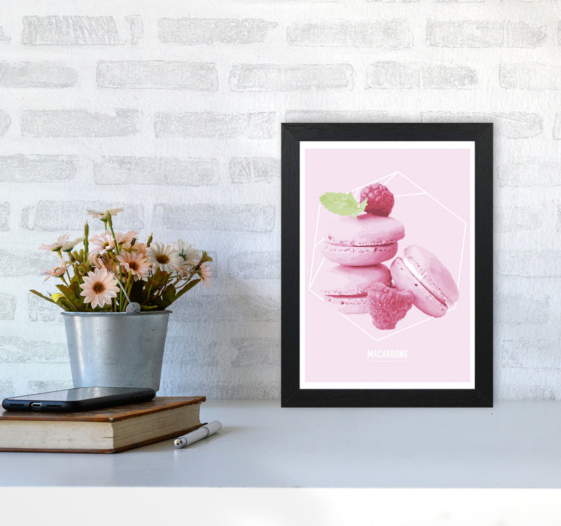 Pink Macaroons Modern Print A4 White Frame