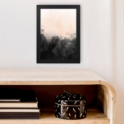 Nude And Black Watercolour 3  Art Print by Pixy Paper A4 White Frame