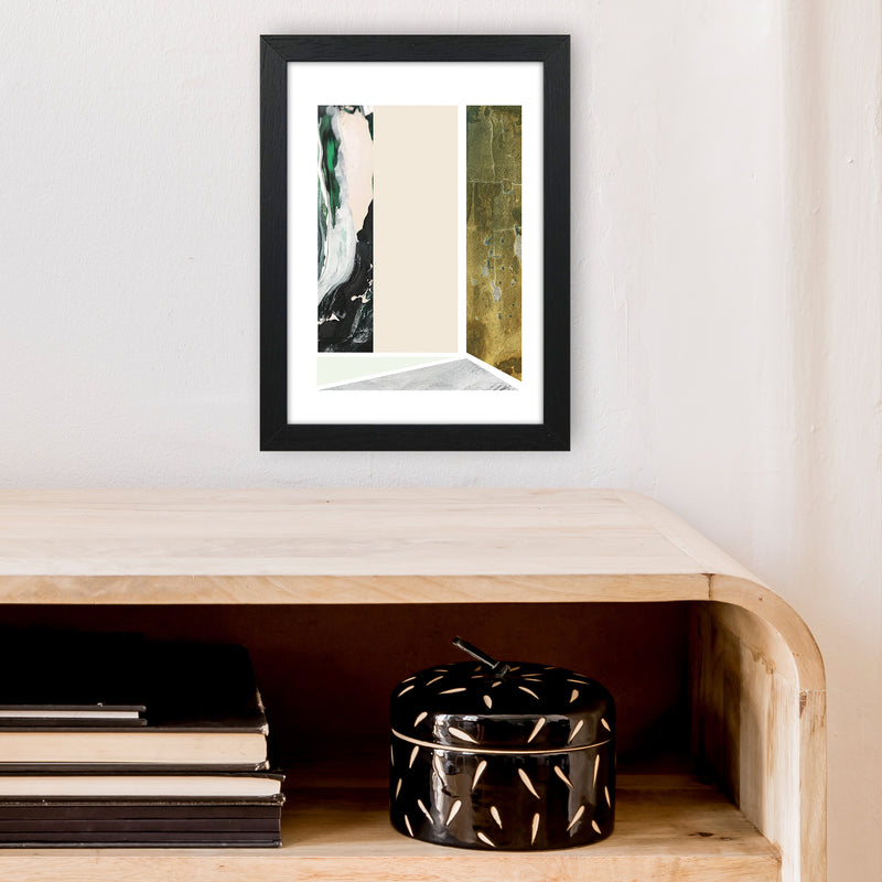 Green Marble Rectangle Abstract  Art Print by Pixy Paper A4 White Frame