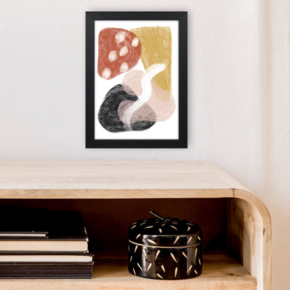 Dalia Chalk Mix Match Shapes  Art Print by Pixy Paper A4 White Frame