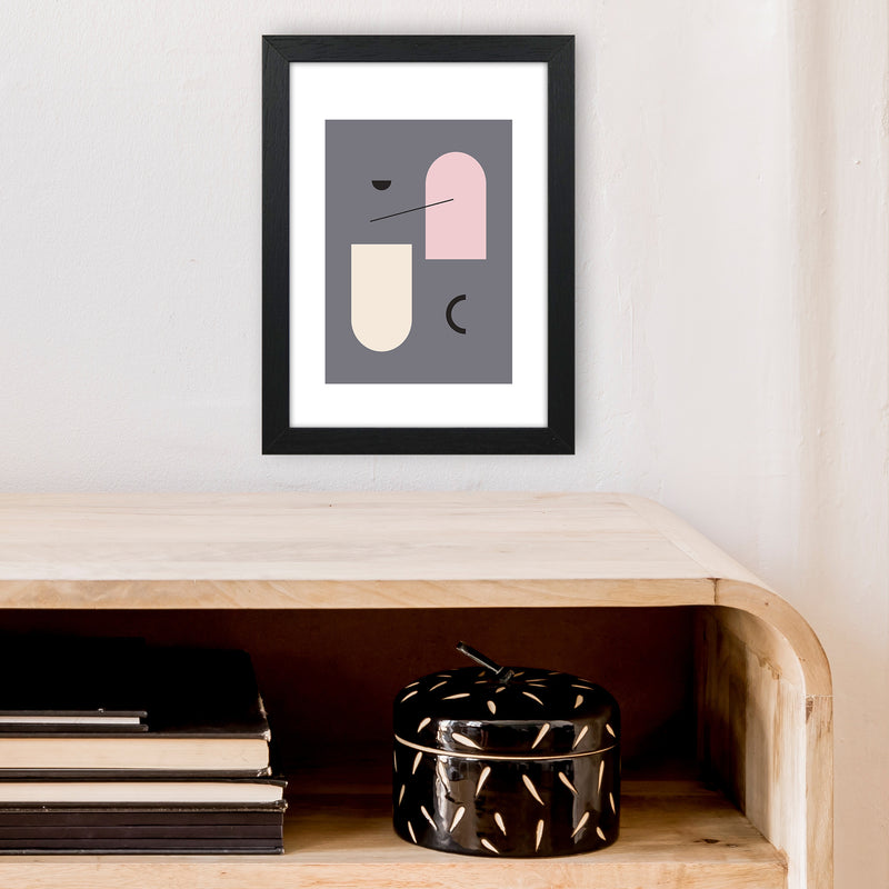 Mila Abstract Pink N5  Art Print by Pixy Paper A4 White Frame