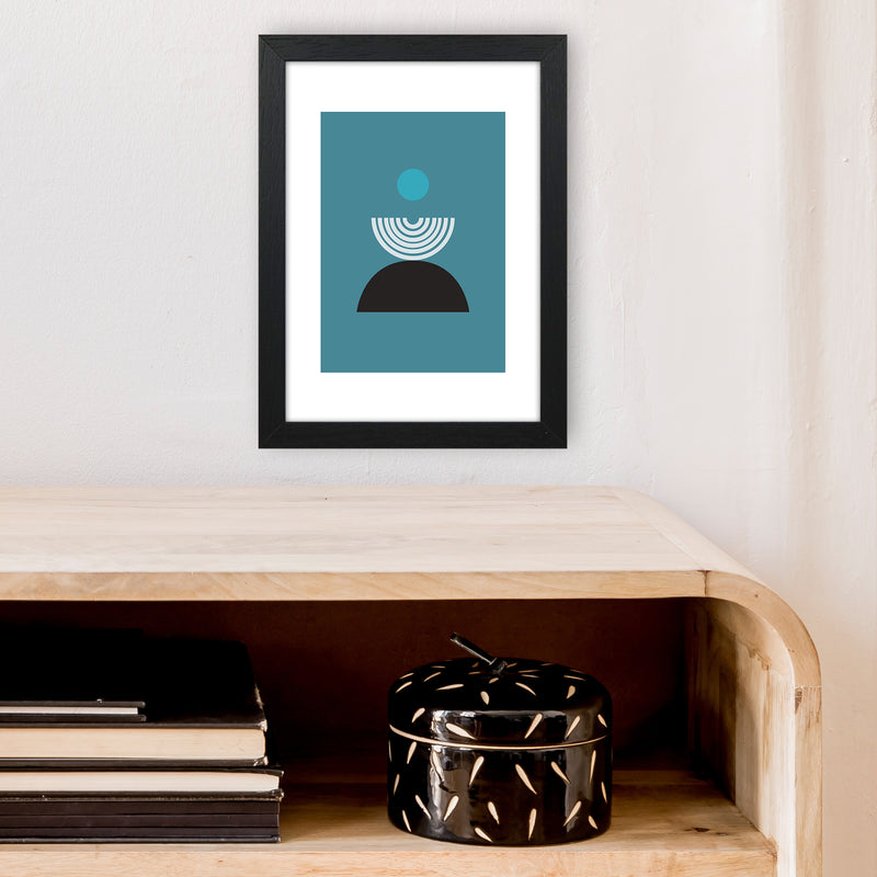 Mita Teal Fountain N8  Art Print by Pixy Paper A4 White Frame
