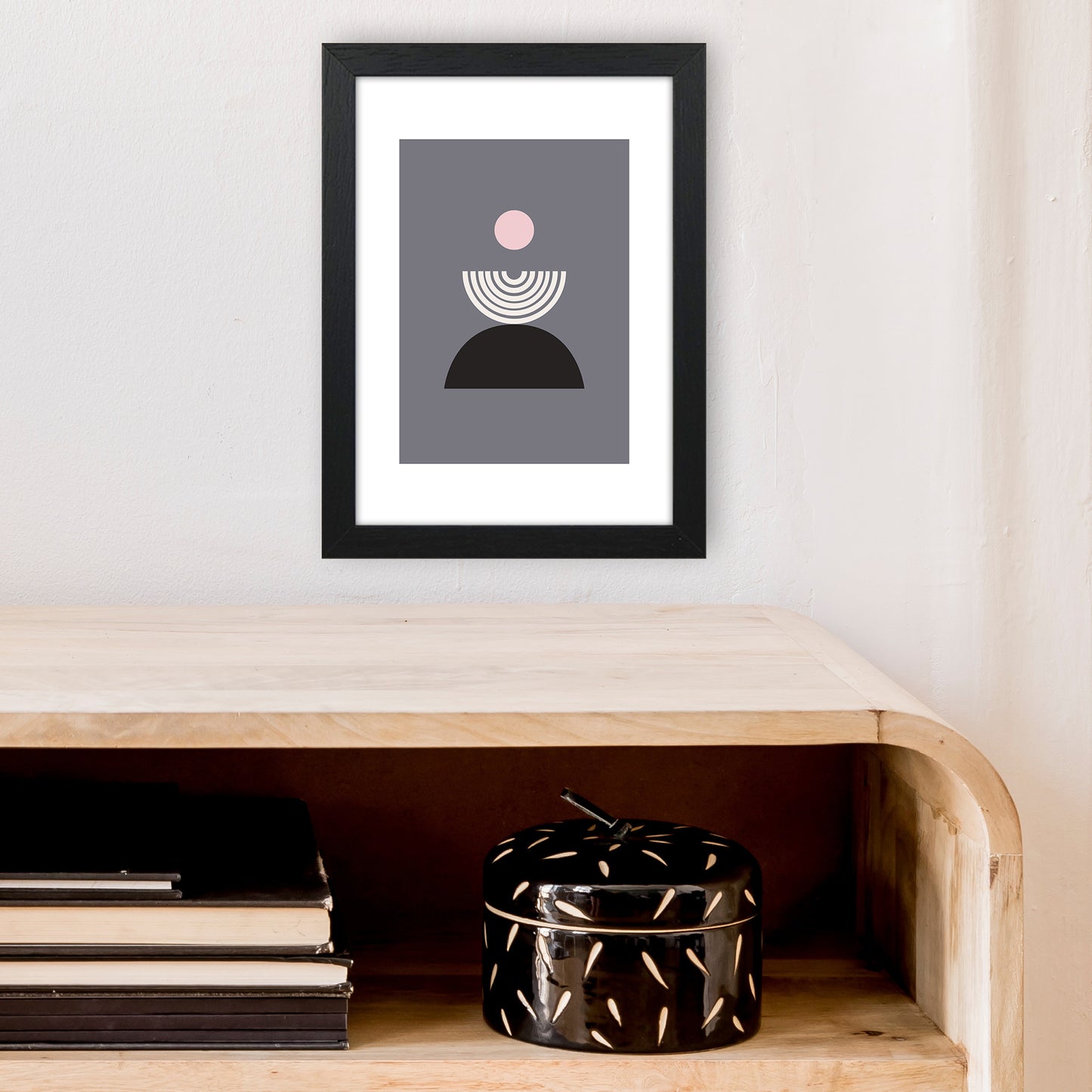 Mila Pink Fountain N9  Art Print by Pixy Paper A4 White Frame