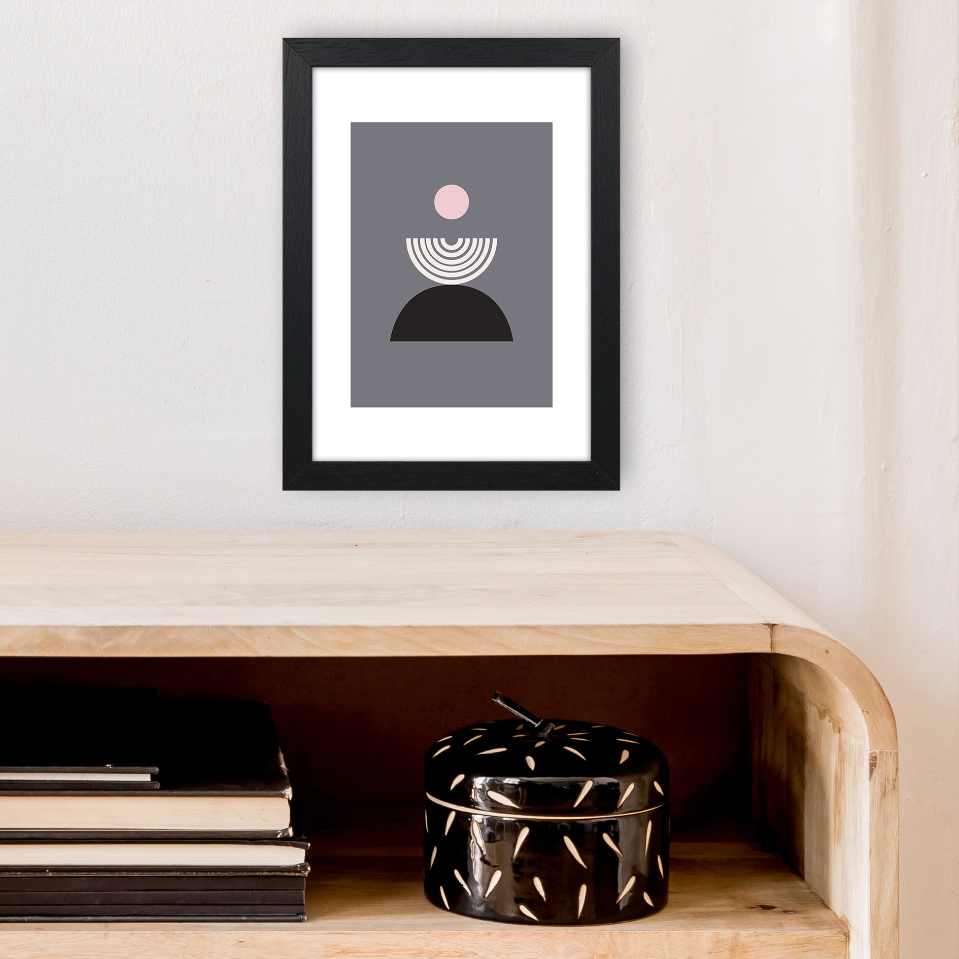 Mila Pink Fountain N9  Art Print by Pixy Paper A4 White Frame
