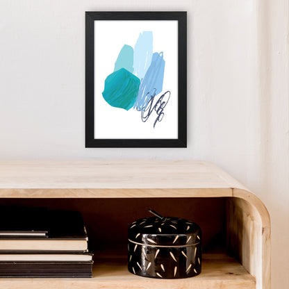Blue Palette Drawings  Art Print by Pixy Paper A4 White Frame