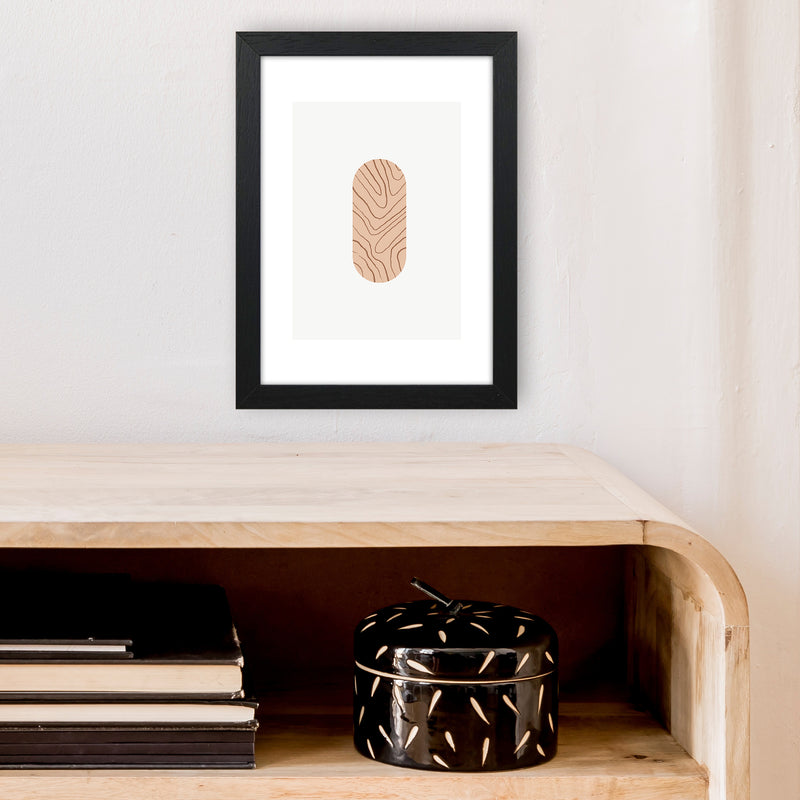 Mila Leaf Pink N2  Art Print by Pixy Paper A4 White Frame