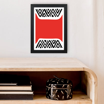 Red Maze Neon Funk  Art Print by Pixy Paper A4 White Frame