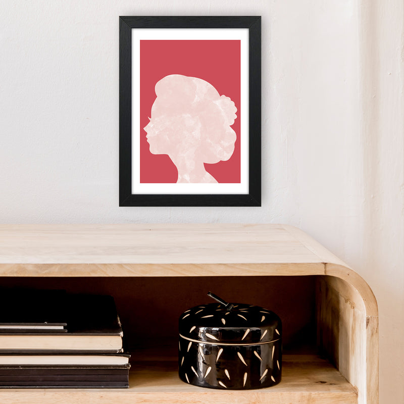 Marble Head Red  Art Print by Pixy Paper A4 White Frame