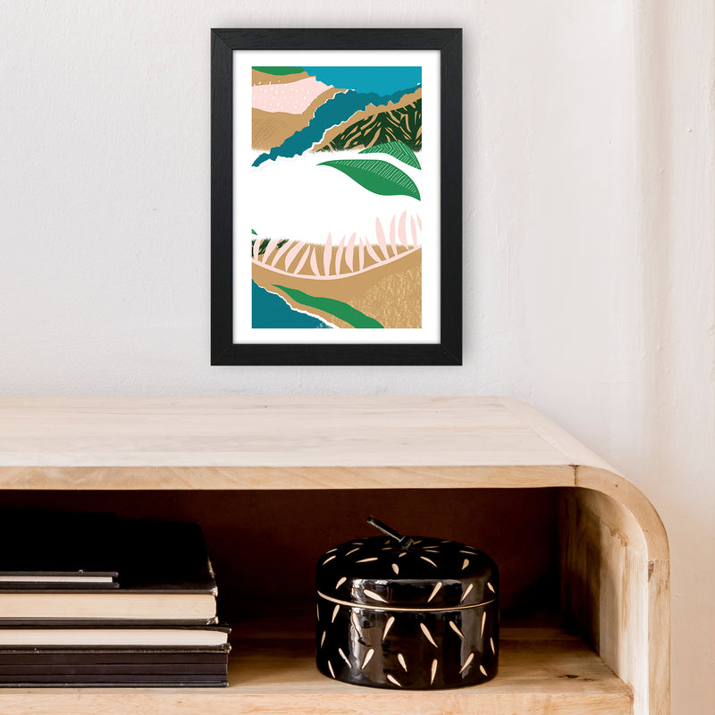 White Mixed Jungle Abstract  Art Print by Pixy Paper A4 White Frame