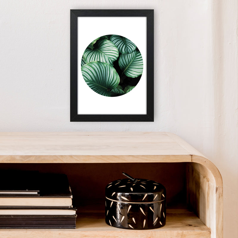 Green Leaf Circle Window  Art Print by Pixy Paper A4 White Frame