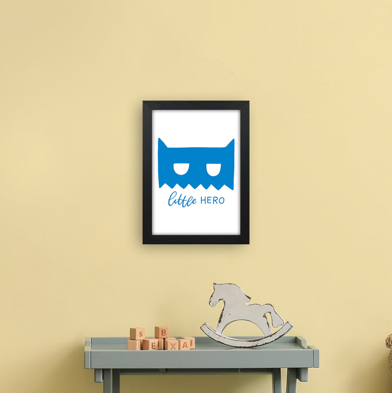 Little Hero Mask Blue Super Scandi  Art Print by Pixy Paper A4 White Frame