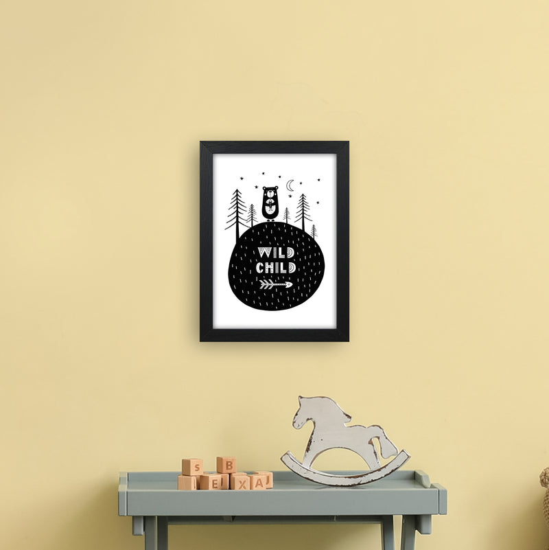 Wild Child Forest Bear  Art Print by Pixy Paper A4 White Frame