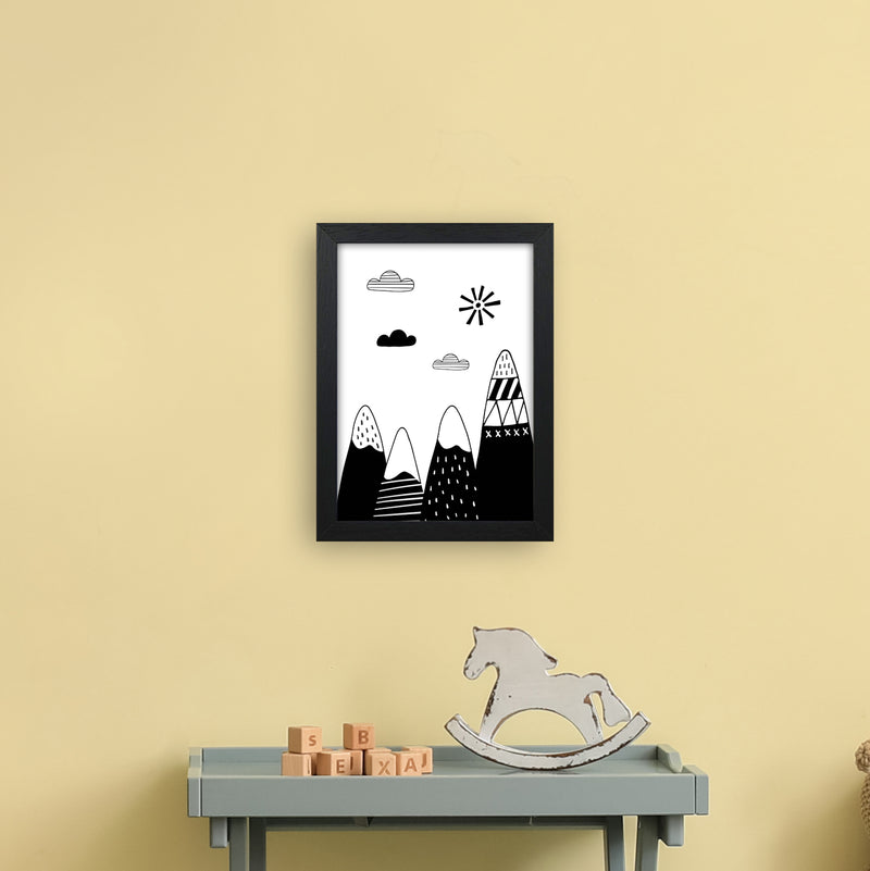 Scandinavian Mountains  Art Print by Pixy Paper A4 White Frame