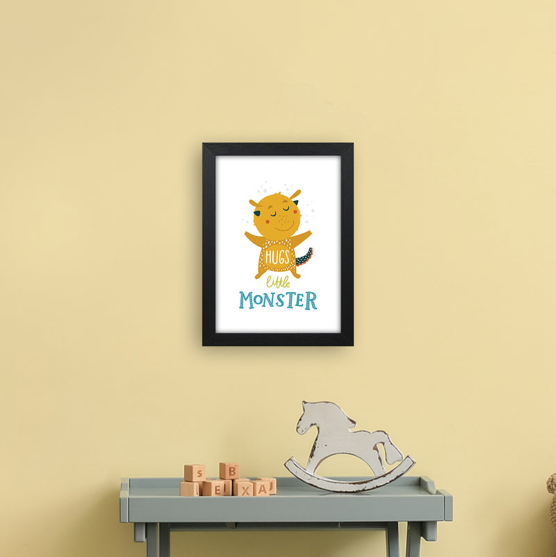 Little Monsters Hug  Art Print by Pixy Paper A4 White Frame