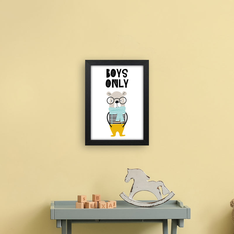 Boys Only Animal Pop  Art Print by Pixy Paper A4 White Frame