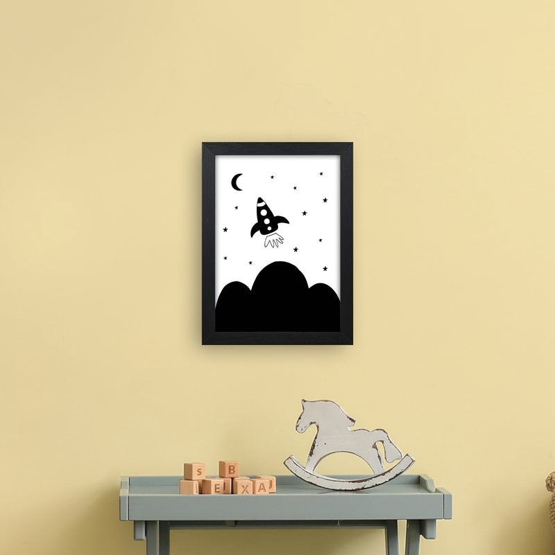 Spaceship Explorer  Art Print by Pixy Paper A4 White Frame