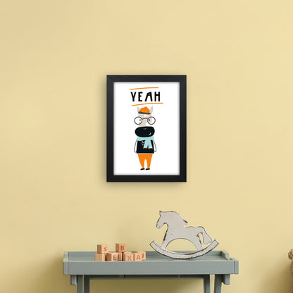 Yeah Animal Pop  Art Print by Pixy Paper A4 White Frame