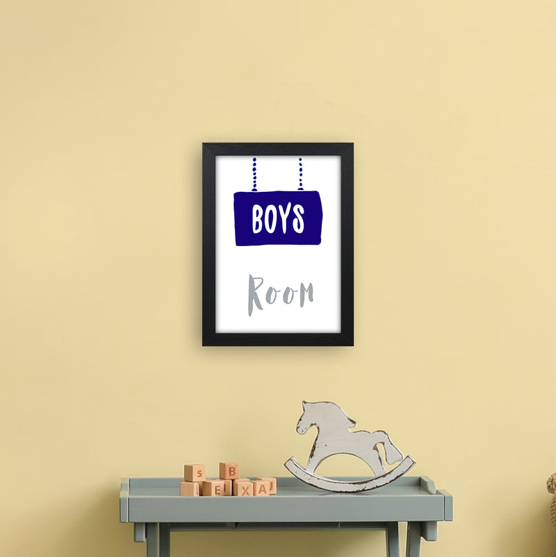 Boys Room Navy  Art Print by Pixy Paper A4 White Frame