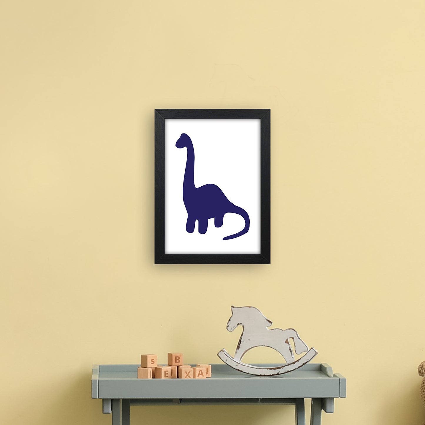 Brach Navy  Art Print by Pixy Paper A4 White Frame