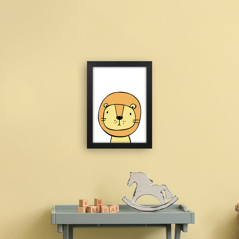 Lion  Art Print by Pixy Paper A4 White Frame