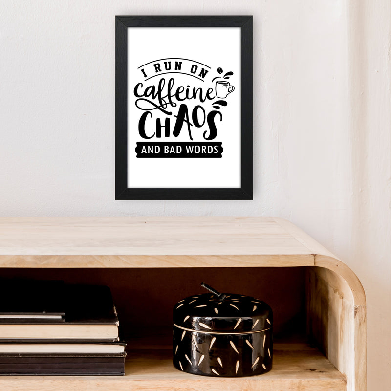 Caffeine And Bad Words  Art Print by Pixy Paper A4 White Frame