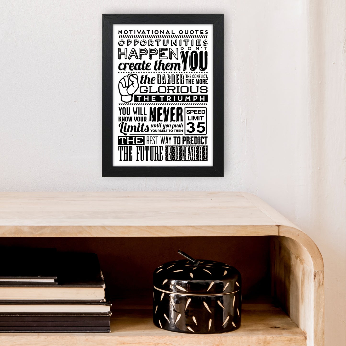 Opportunities Happen Vintage  Art Print by Pixy Paper A4 White Frame