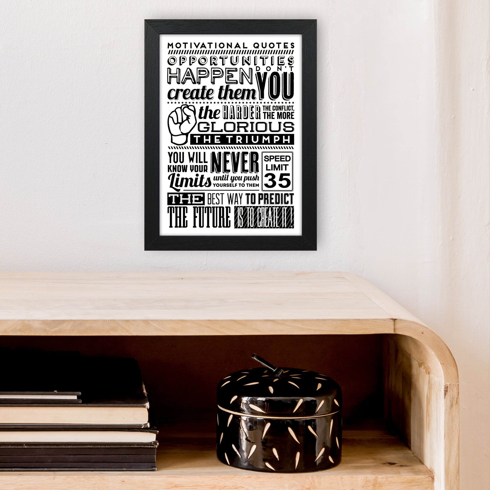 Opportunities Happen Vintage  Art Print by Pixy Paper A4 White Frame