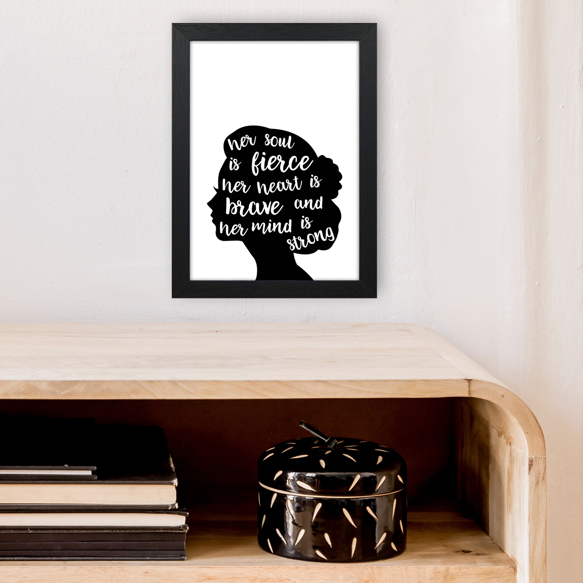 Her Soul Is Fierce White  Art Print by Pixy Paper A4 White Frame
