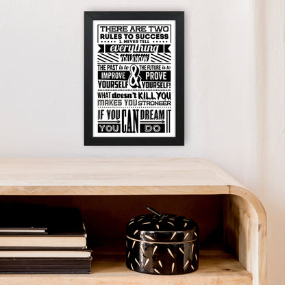 Rules To Success Vintage  Art Print by Pixy Paper A4 White Frame