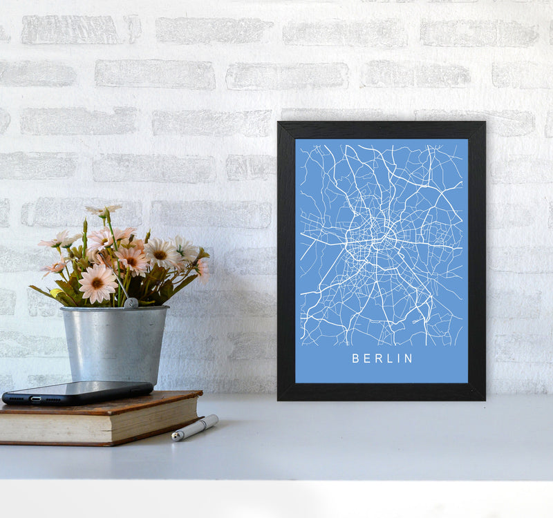 Berlin Map Blueprint Art Print by Pixy Paper A4 White Frame