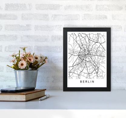 Berlin Map Art Print by Pixy Paper A4 White Frame