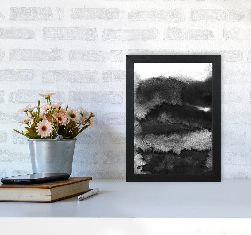 Majestic Monochrome Watercolour 16 Art Print by Pixy Paper A4 White Frame