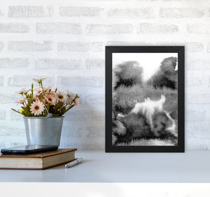 Majestic Monochrome Watercolour 17 Art Print by Pixy Paper A4 White Frame