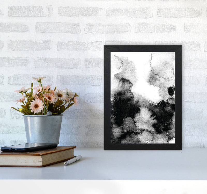 Majestic Monochrome Watercolour 12 Art Print by Pixy Paper A4 White Frame